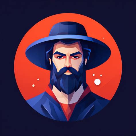 Ilustración vectorial un retrato de un hombre y una barba en un