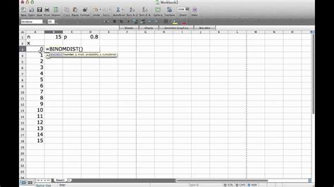 Computing The Binomial Distribution With Excel Youtube