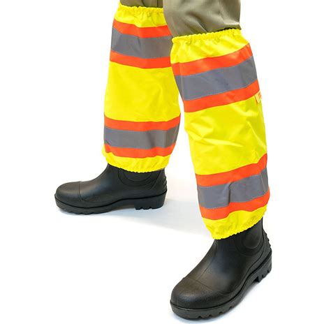 Waterproof Outdoor Hi Viz Two Tone Trim Leg Gaiters 2 Reflective Stripes Gaiter Ebay