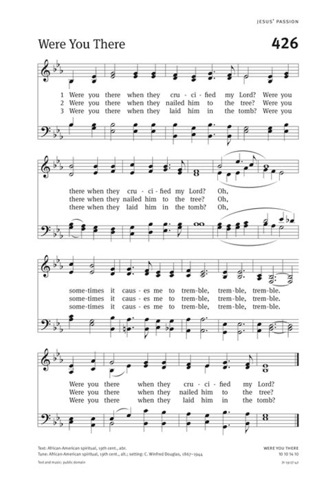 Christian Worship: Hymnal 426. Were you there when they crucified my ...