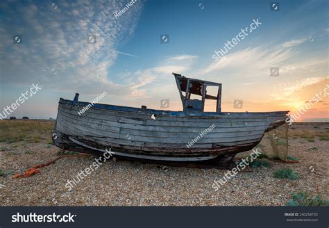 Old Wrecked Fishing Boat Grounded On Stock Photo Shutterstock