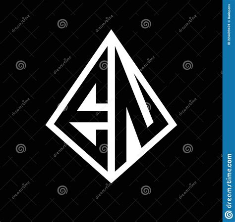 EN Logo Letters Monogram With Prisma Shape Design Template Stock Vector