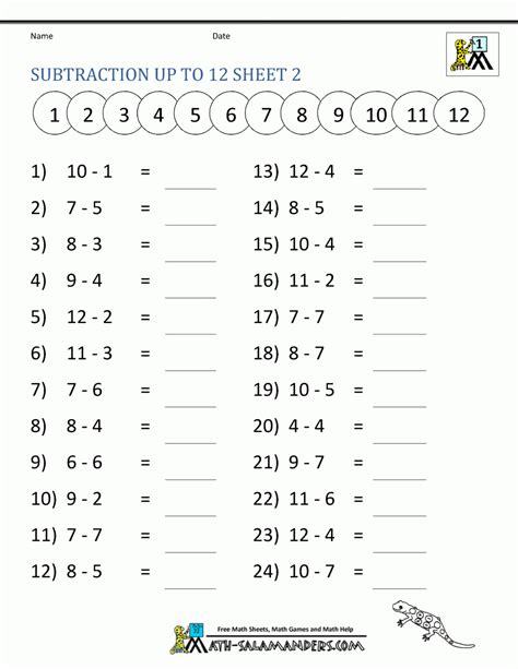 Printable Subtraction Worksheets Printable Worksheets