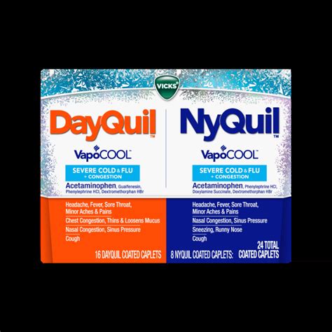 Dayquil™ And Nyquil™ Vapocool Severe Maximum Strength Cold And Flu Congestion Relief Caplets Vicks