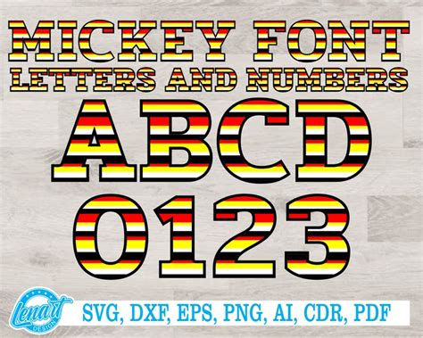 Mickey Mouse Font Svg Mickey Font Svg Disney SVG Mickey | Etsy