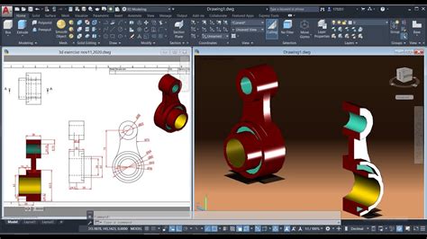 SIMPLE MECHANICAL 3D MODEL IN AUTOCAD 2020 - YouTube