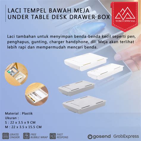 Jual LACI TEMPEL BAWAH MEJA UNDER TABLE DESK DRAWER BOX KOTAK