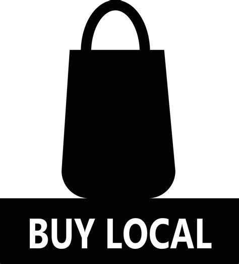 Buy local icon white background. support small business sticker. flat ...