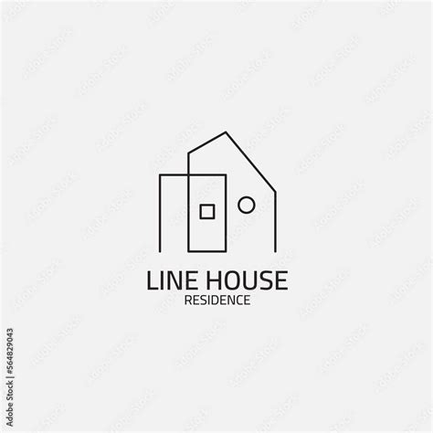 Minimalist house logo from lines. Stock Vector | Adobe Stock