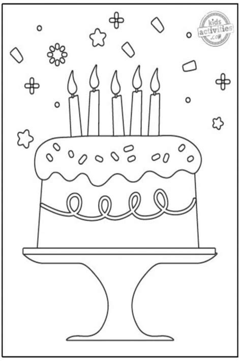 Birthday Cake Coloring Pages Preschool Halloween