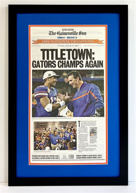 2006 & 2008 Florida Gators Football BCS National Championship Framed ...