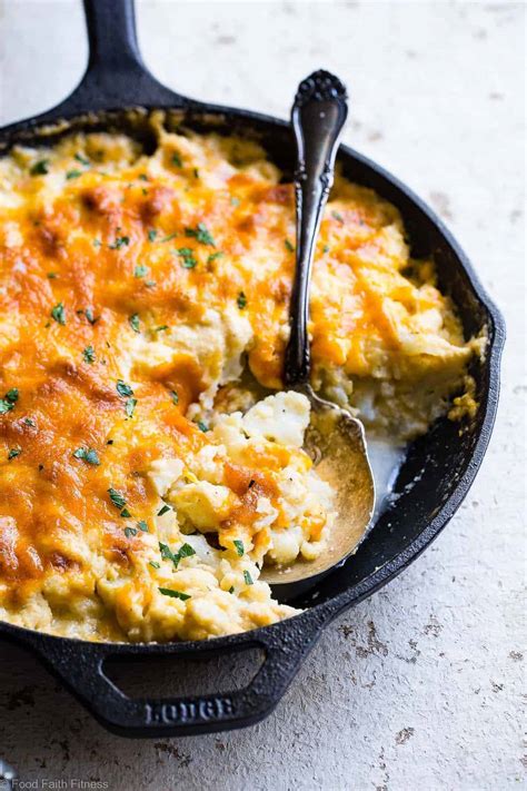 Low Carb Baked Cauliflower Au Gratin Food Faith Fitness