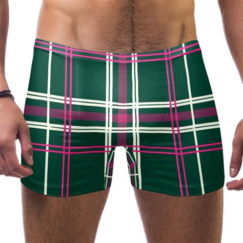 Mens Swim Briefs Mens Jammers For Swimming Green Line Stripes Vintage