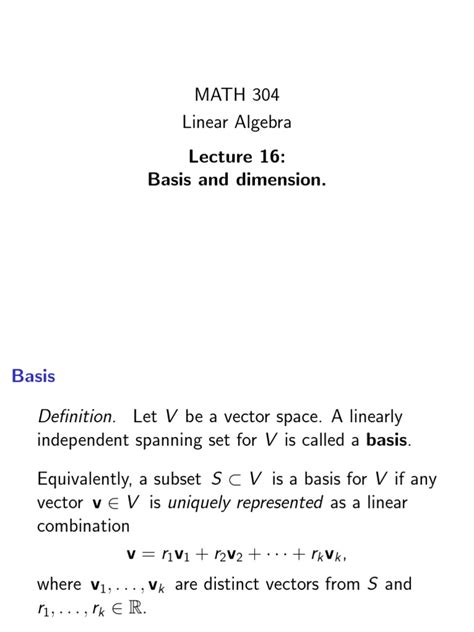 Span, Dimension | PDF | Basis (Linear Algebra) | Vector Space