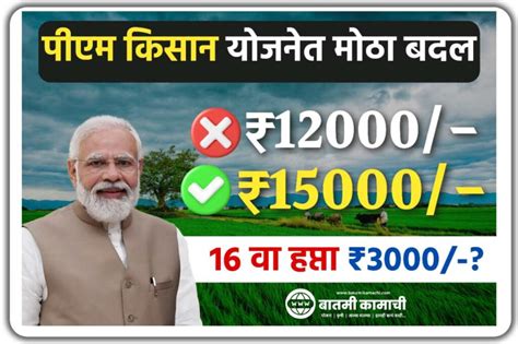 Pm Kisan 16th Installment पीएम किसानच्या हप्त्यात होणार वाढ आता मिळणार वर्षाचे एवढे पैसे