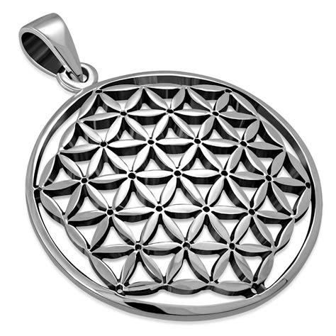 Large Flower Of Life Silver Pendant Maison La Croix 1881