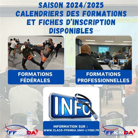 Saison Calendriers Des Formations Et Fiches D Inscription