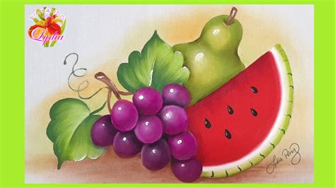 Pintura Como Pintar Hojas Y Uvas YouTube