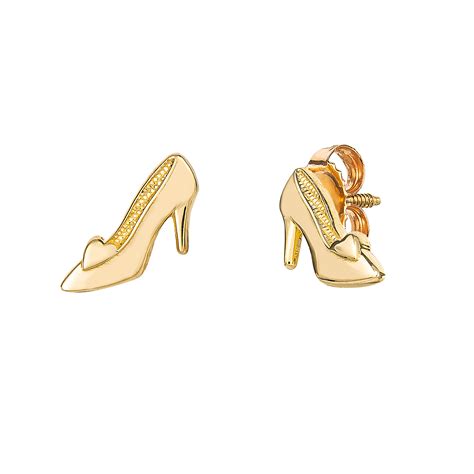 Disney - Disney Princess Cinderella 14KT Yellow Gold Slipper Stud ...