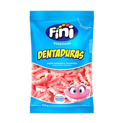 Fini Bala Dentaduras Sabor Morango E Frambroesa 90g Strawberry