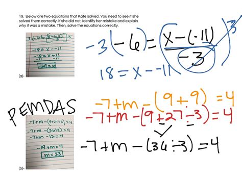 Unit 1 Equation Error Analysis Math Algebra Solving Equations Showme