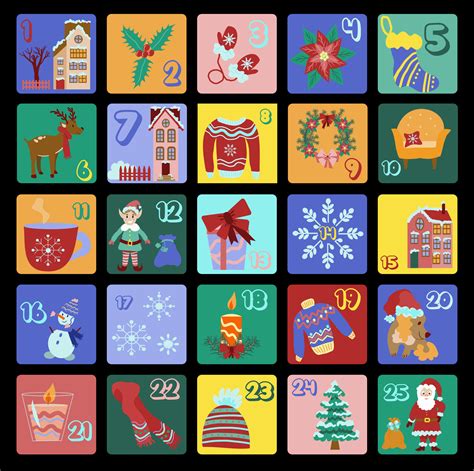 Christmas Advent Calendar 2024 44584304 Vector Art At Vecteezy