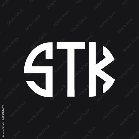 Stk Letter Logo Design On Black Background Stk Creative Initials