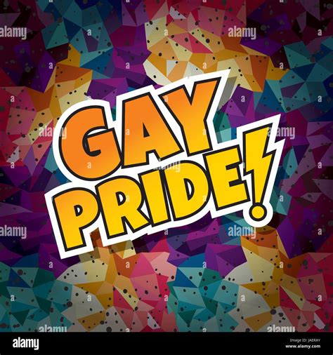 Gay Pride Text Abstract Colorful Triangle Geometrical Background Vector Illustration Stock
