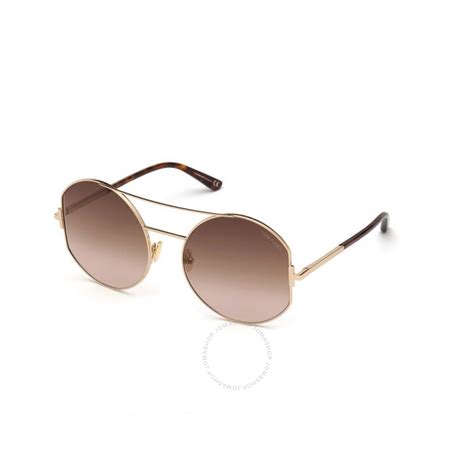 Tom Ford Dolly Gradient Brown Round Ladies Sunglasses Ft0782 28f 60 889214120700 Sunglasses