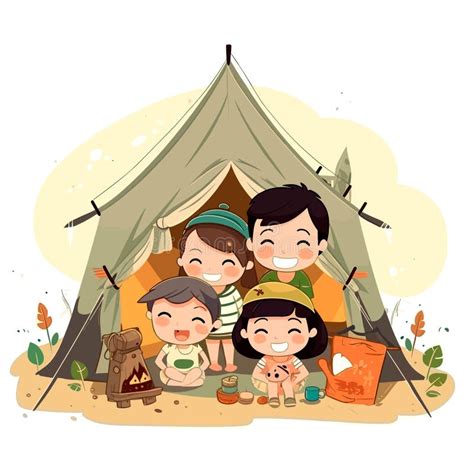 Camping In A Tent In The Open Air Summer Holiday Adventures In The