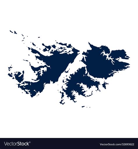 Outline Map Falkland Islands Isolated Royalty Free Vector