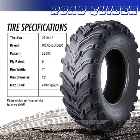 UTV ATV Tires 27x9 12 27x9x12 6PR 27x9 00 12 27x9 00x12 10298 Set 2