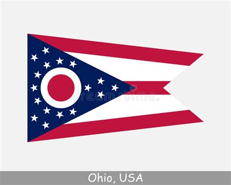 Bandera De Mapa De Ohio Mapa De Oh Usa Con La Bandera Del Estado