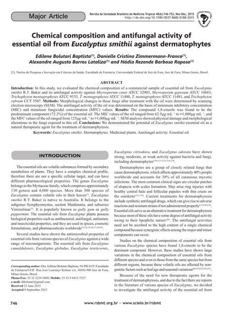 PDF Chemical Composition And Antifungal Activity Of Essential Oil