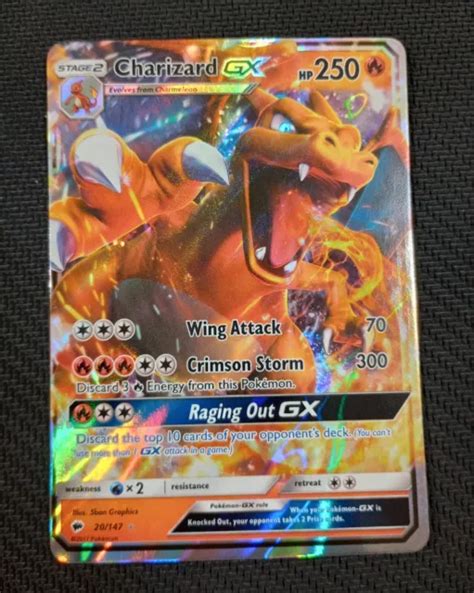 CHARIZARD GX Burning Shadows Pokémon GCC 20 147 Ultra Raro LP NM EUR