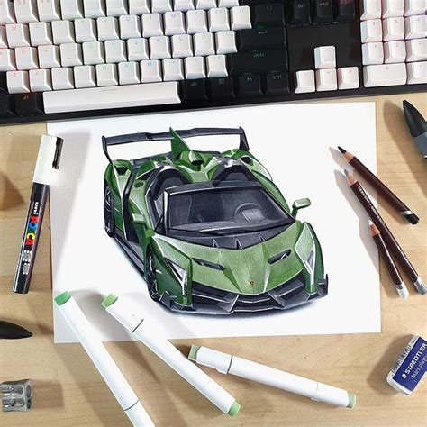 How To Draw A Lamborghini Veneno Roadster In 14 Simple Steps