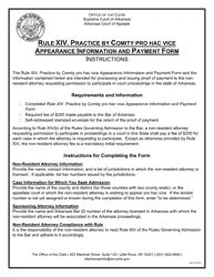 Arkansas Rule Xiv Pro Hac Vice Information And Payment Form Fill Out