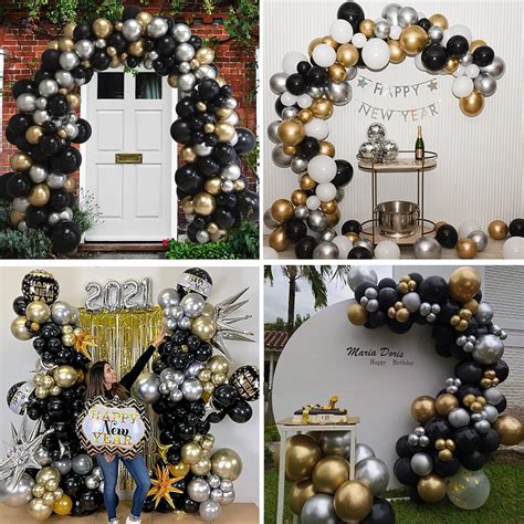 Buy TOLOYE Balloons Garland Arch Kit Black Gold Birthday Party