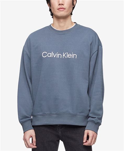 Calvin Klein Mens Relaxed Fit Logo French Terry Sweatshirt Macys