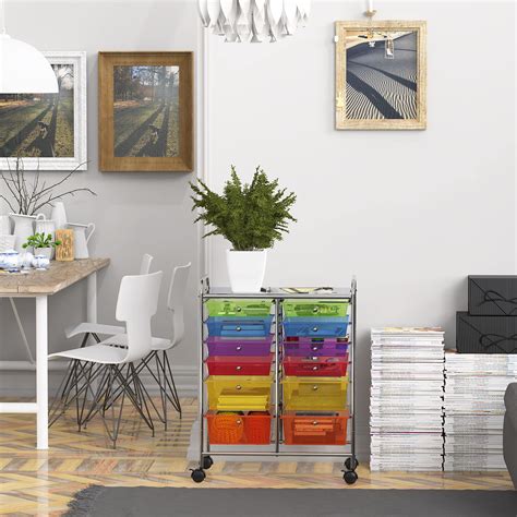 Simplehouseware 12 Drawers Rolling Storage Cart Multicolor