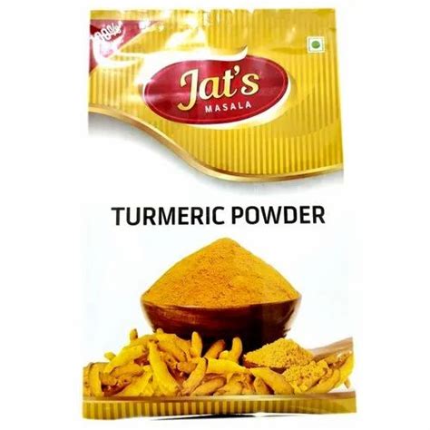 Printed Glossy Turmeric Powder Packaging Pouch Heat Sealed At