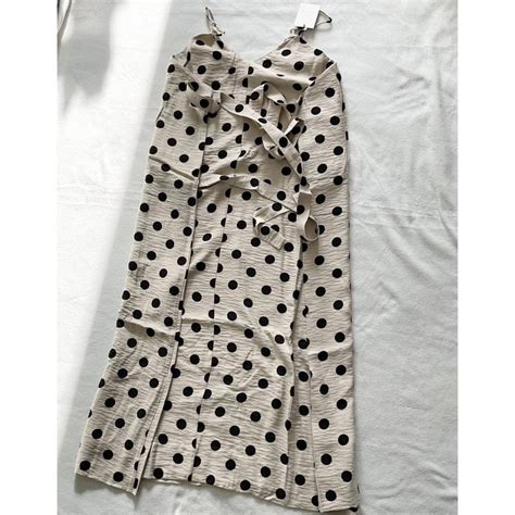 Hatch Collection Nwt Hatch Collection Tori Wrap Polka Dot Beige Midi