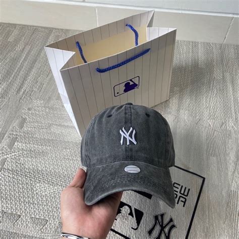 Topi MLB Yankees NY New York Denim Grey Abu Abu Original Brand New Baru