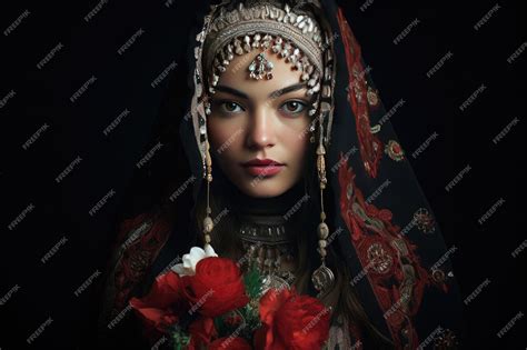 Premium Ai Image Portrait Of A Kazakh Bride