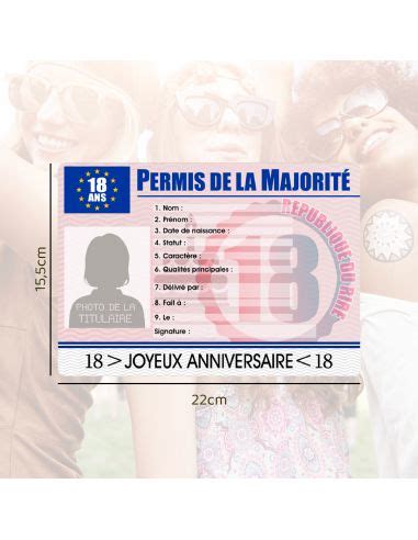 Fêtez l Âge Adulte avec Humour Permis de la Majorité HUMO 18 Ans