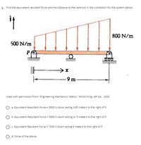 Answered 1 Find The Equivalent Resultant Force Bartleby