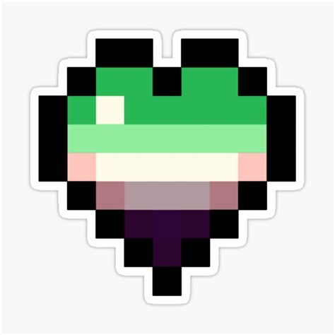 Aromantic Minecraft Heart Sticker For Sale By Nbdreamjester Redbubble