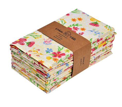 Amazon Urban Villa Floral Print Cloth Napkins Set Of 12 Multi