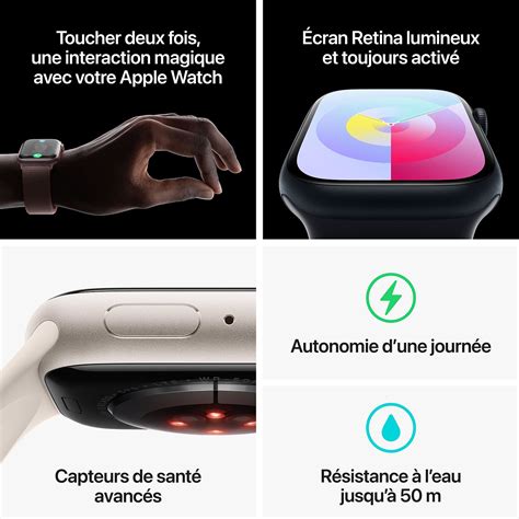 Apple Watch Series 9 GPS Cellular Aluminium Minuit Bracelet Sport