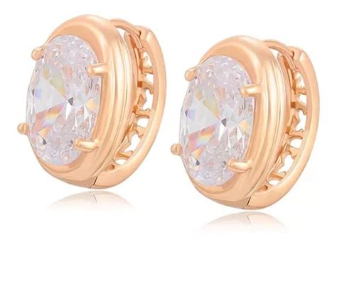 Aretes Oro K Lam Swarovski Arracada Regalo Mujer Meses Sin Intereses